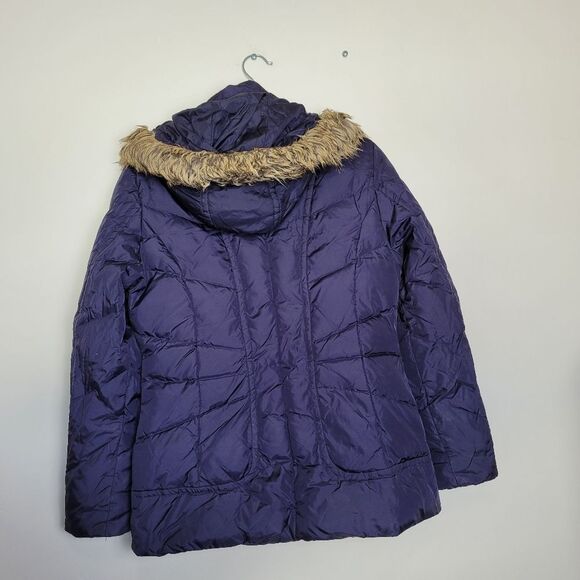 London Fog Down & Waterfowl Feather Filled Coat Women's Navy Blue Size Small - Picture 9 of 11